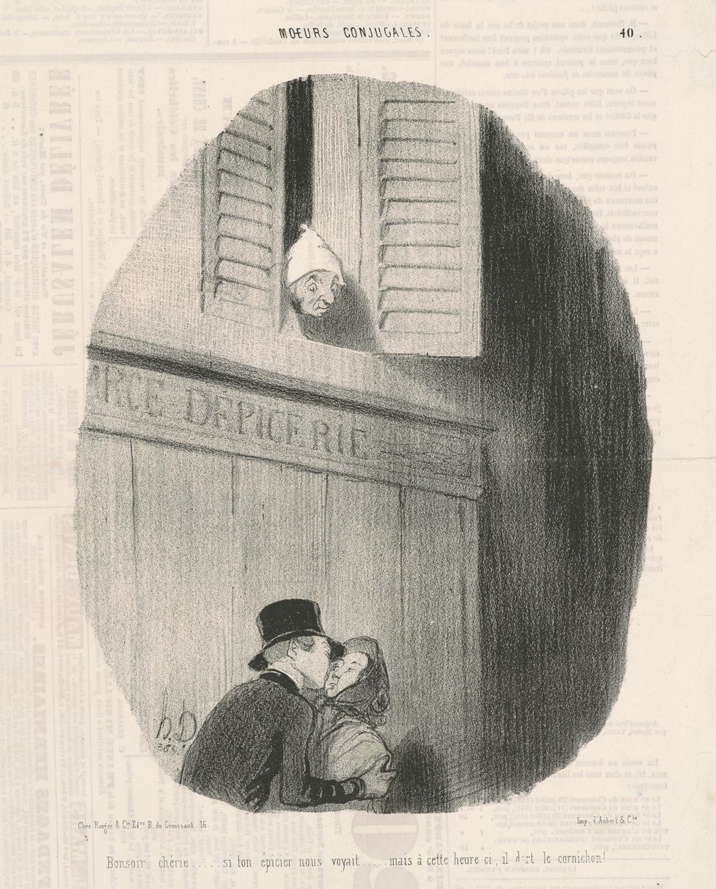 Dobrý večer, zlato... kdyby nás viděl váš hokynář... od Honoré Daumier