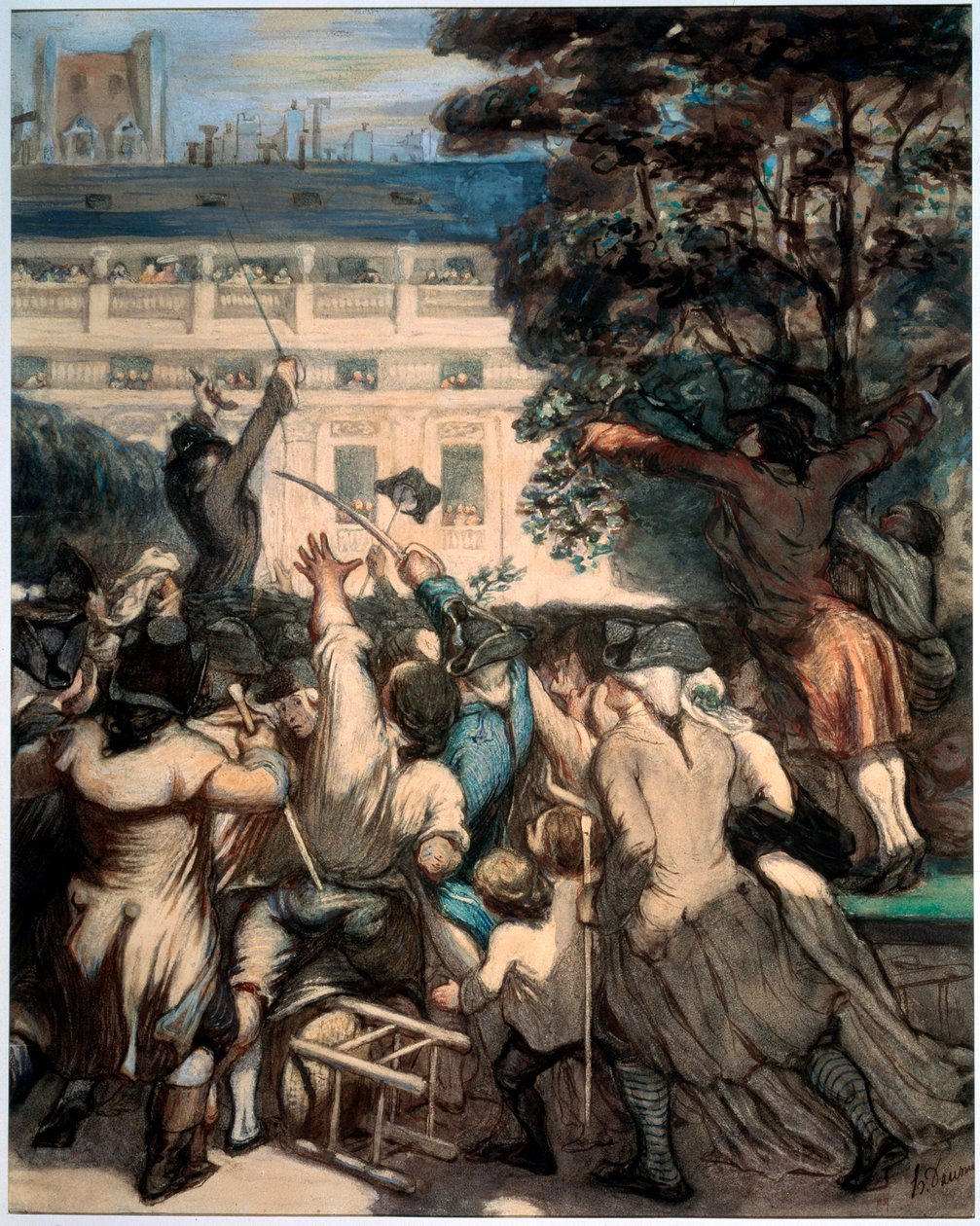 Camille Desmoulins v Palais Royal Gardens, 1848-1849. od Honoré Daumier
