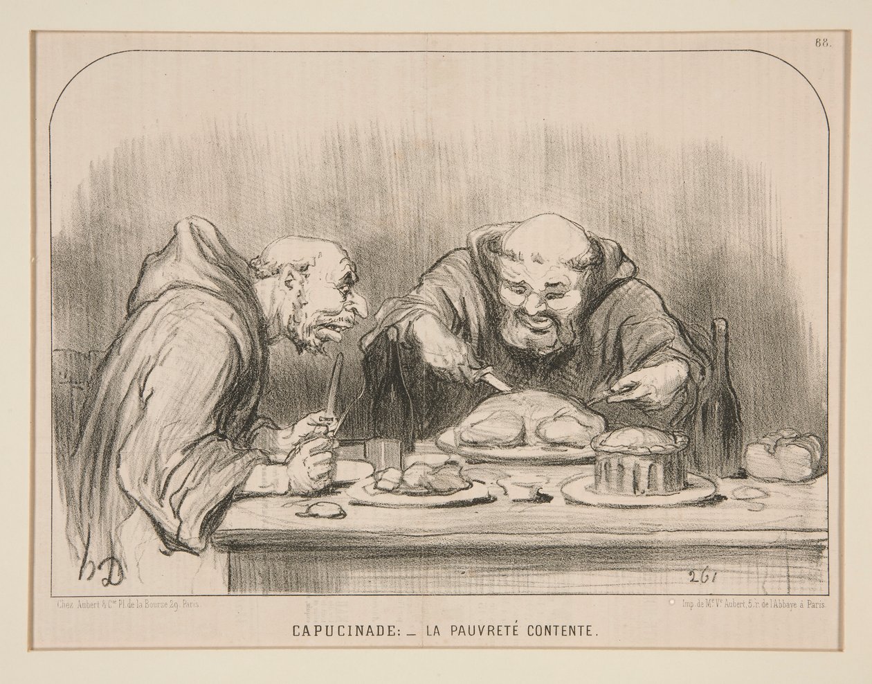 Capucinade: - Spokojená chudoba, č. 88 z Actualites od Honoré Daumier
