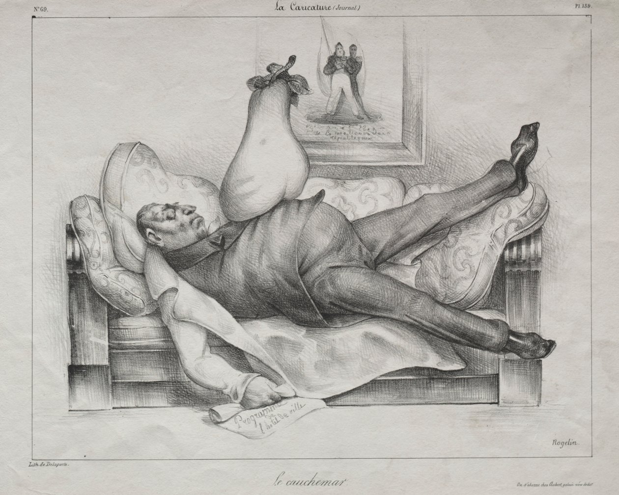 Karikatura, deska 139: The Nightmare, 1832. od Honoré Daumier