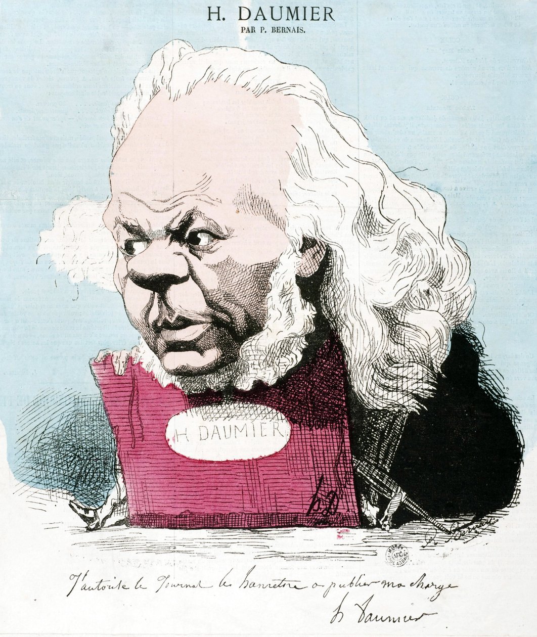 Kreslený film Honore Daumiera (1808-1879), francouzského rytce, malíře a sochaře. Rytina P. Bernaise. Rozměr: 33 x 30 cm. Arbaudovo muzeum. od Honoré Daumier