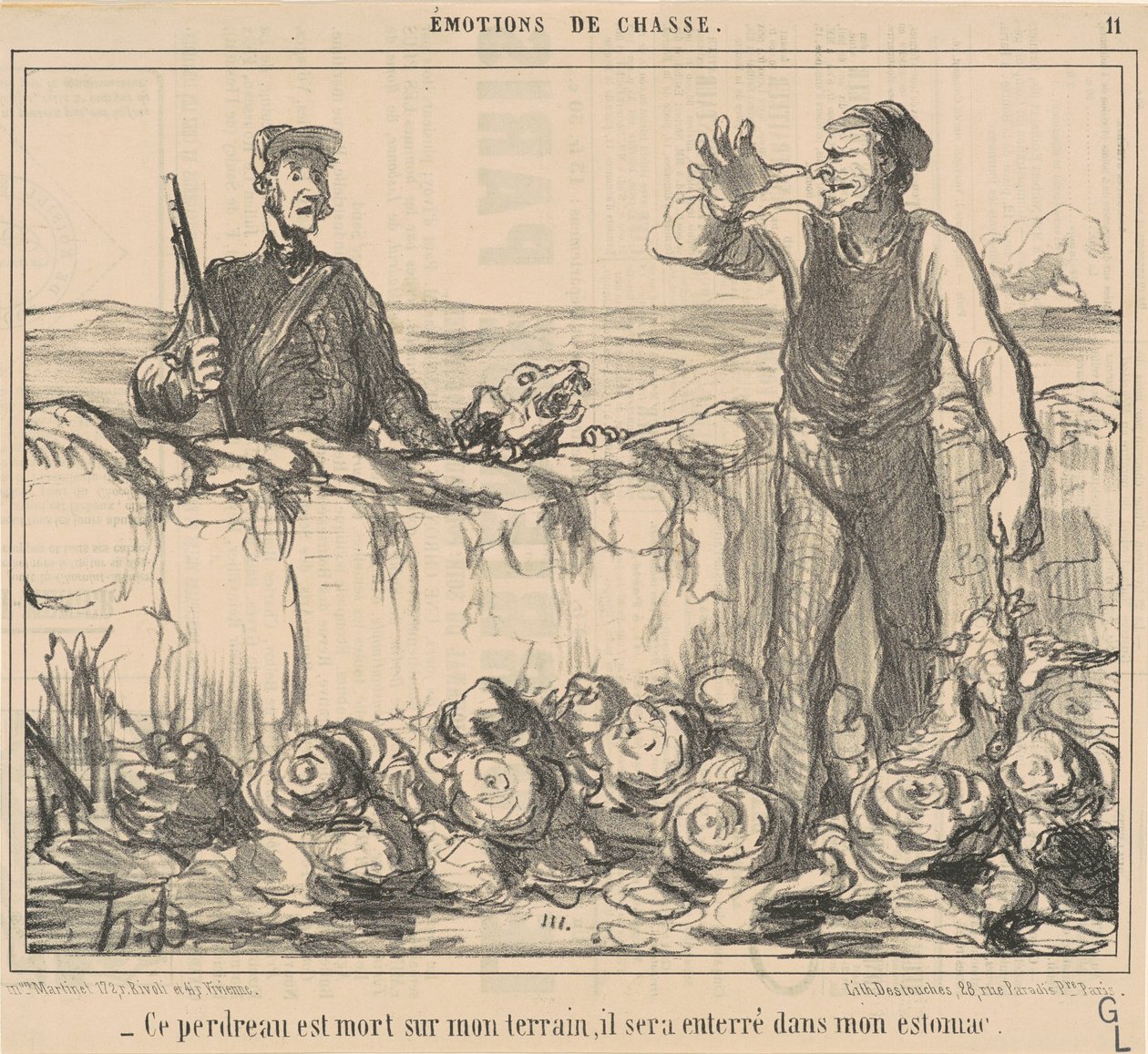 Tato koroptev zemřela na mém pozemku... od Honoré Daumier