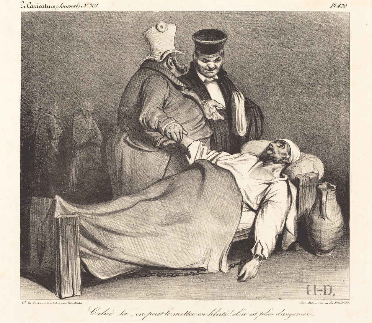Tenhle, můžeme ho osvobodit! (Toho můžeme osvobodit! Už není nebezpečný!) od Honoré Daumier