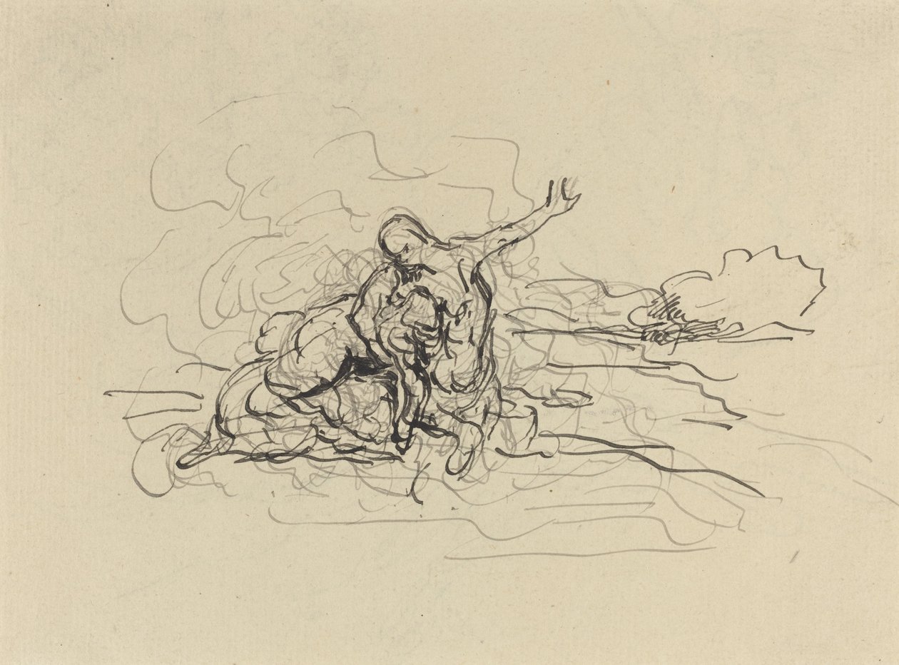 Kentaur nesoucí ženu od Honoré Daumier