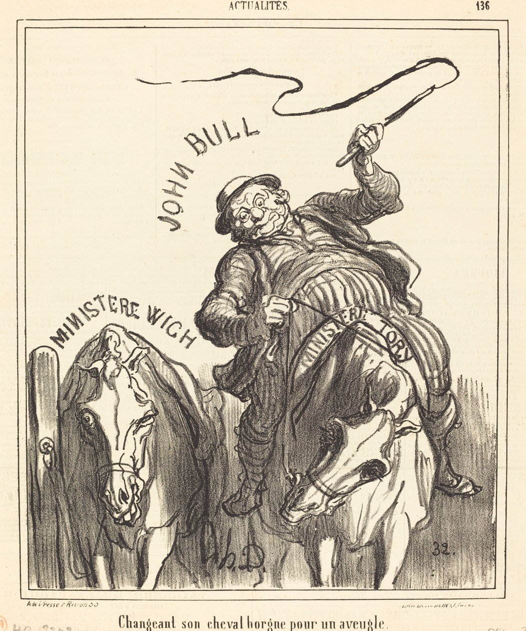 Mění svého jednookého koně za slepého od Honoré Daumier