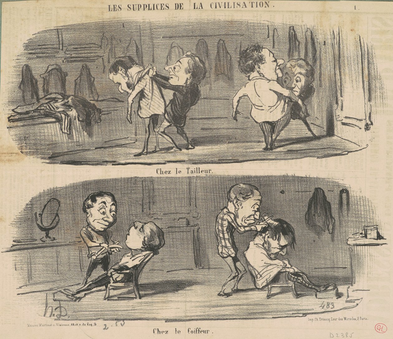 U krejčího u kadeřníka od Honoré Daumier