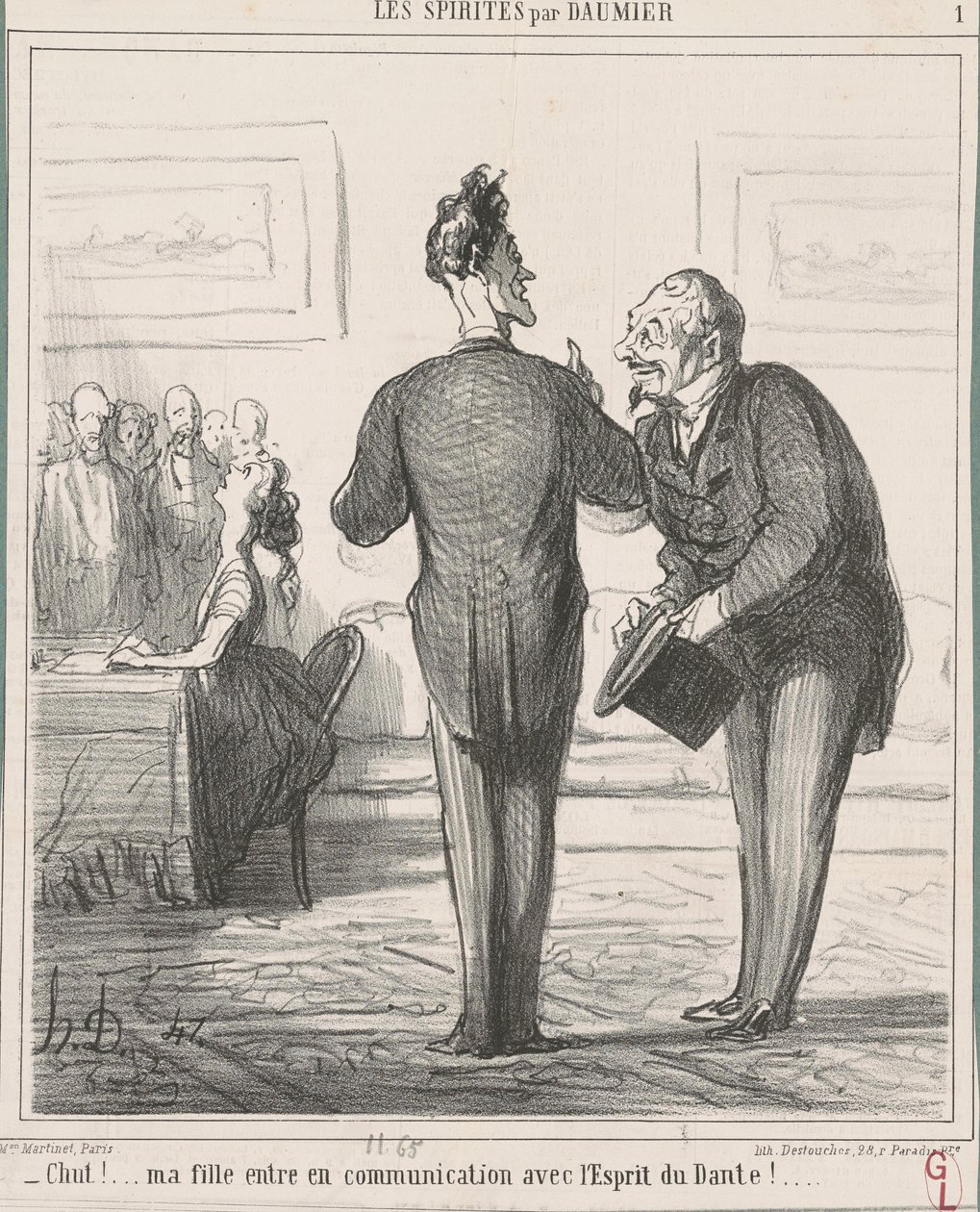 Utišit...! Moje dcera komunikuje... od Honoré Daumier