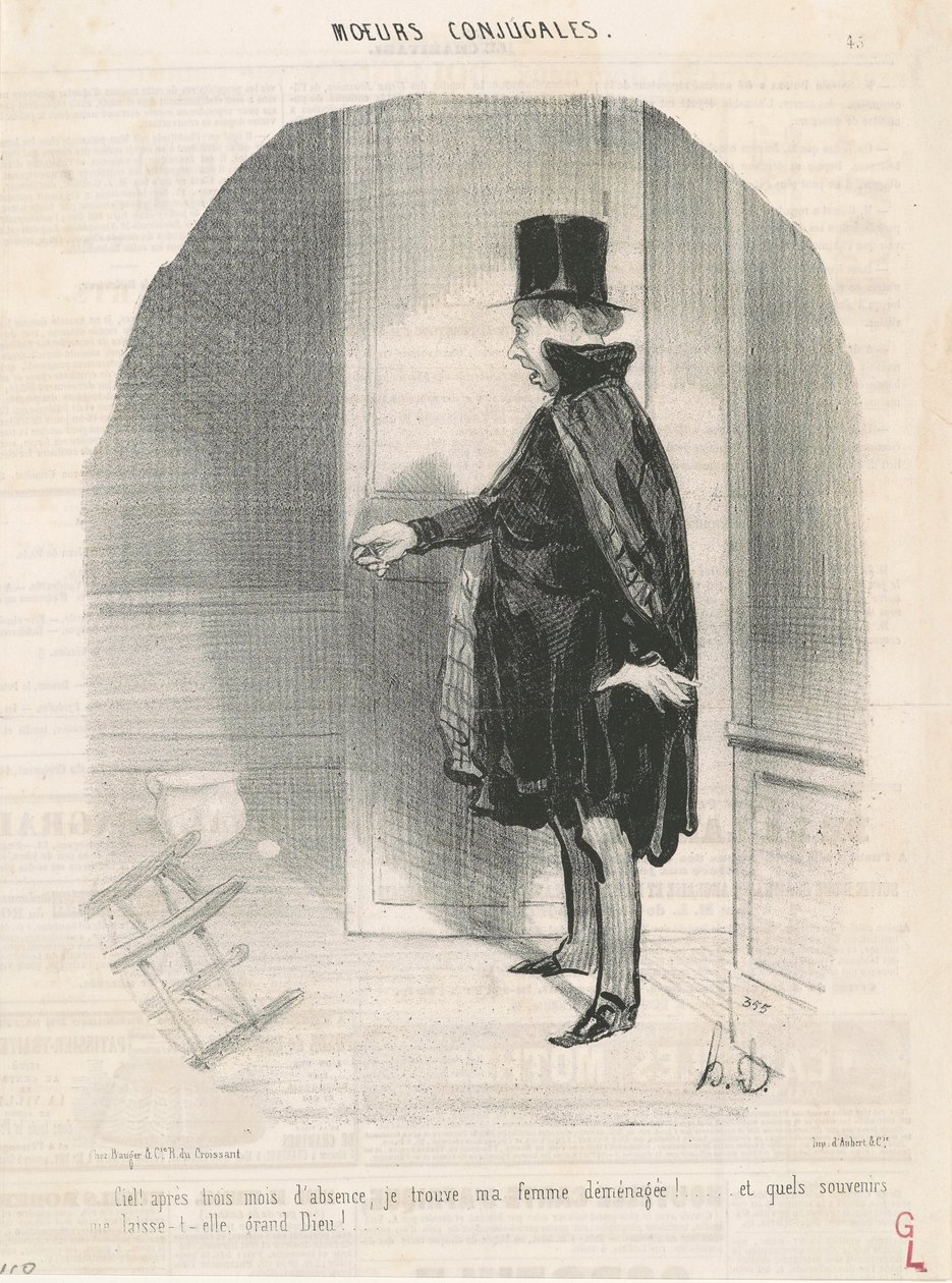 Nebe!...Zjistil jsem, že se moje žena přestěhovala! od Honoré Daumier