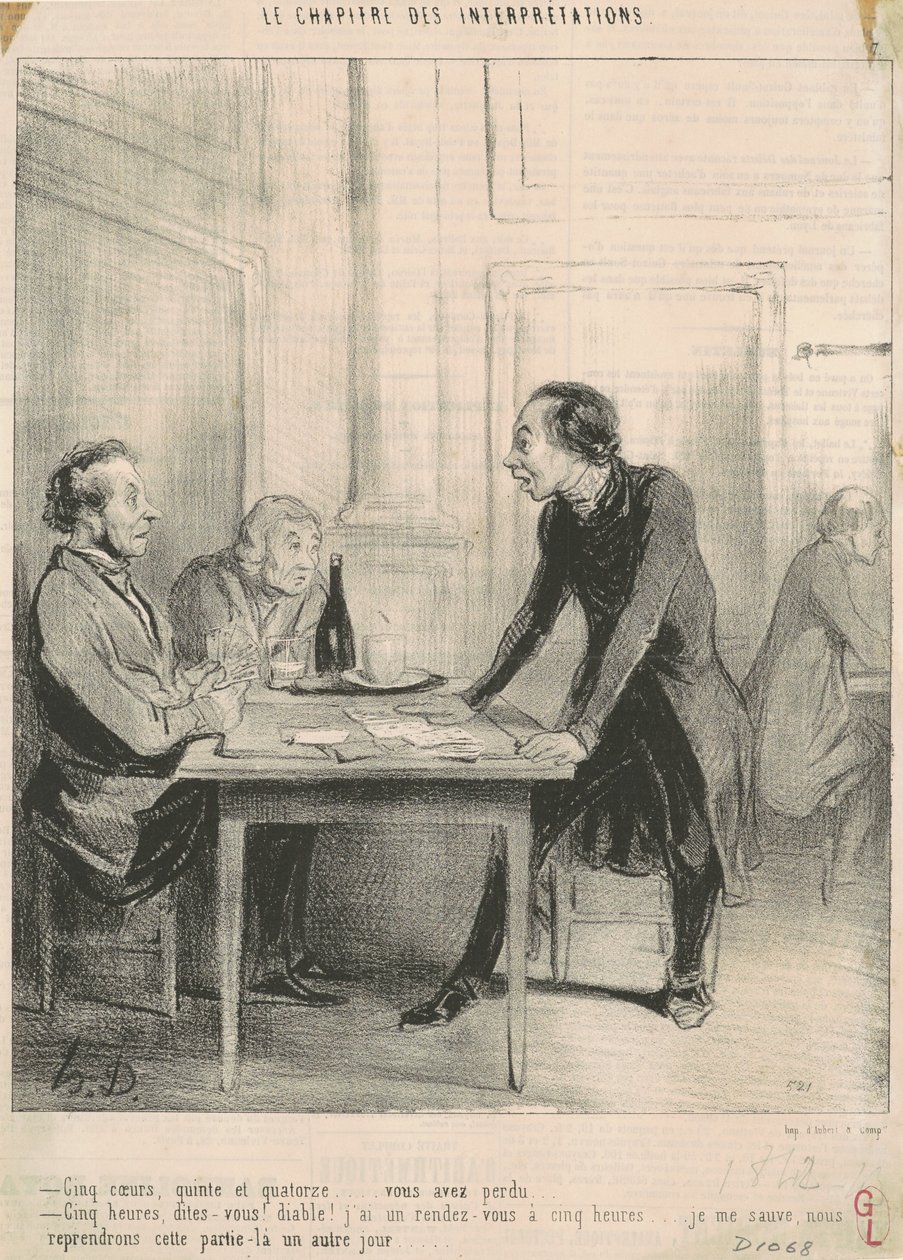 Pět srdcí, rovných a čtrnáct... od Honoré Daumier