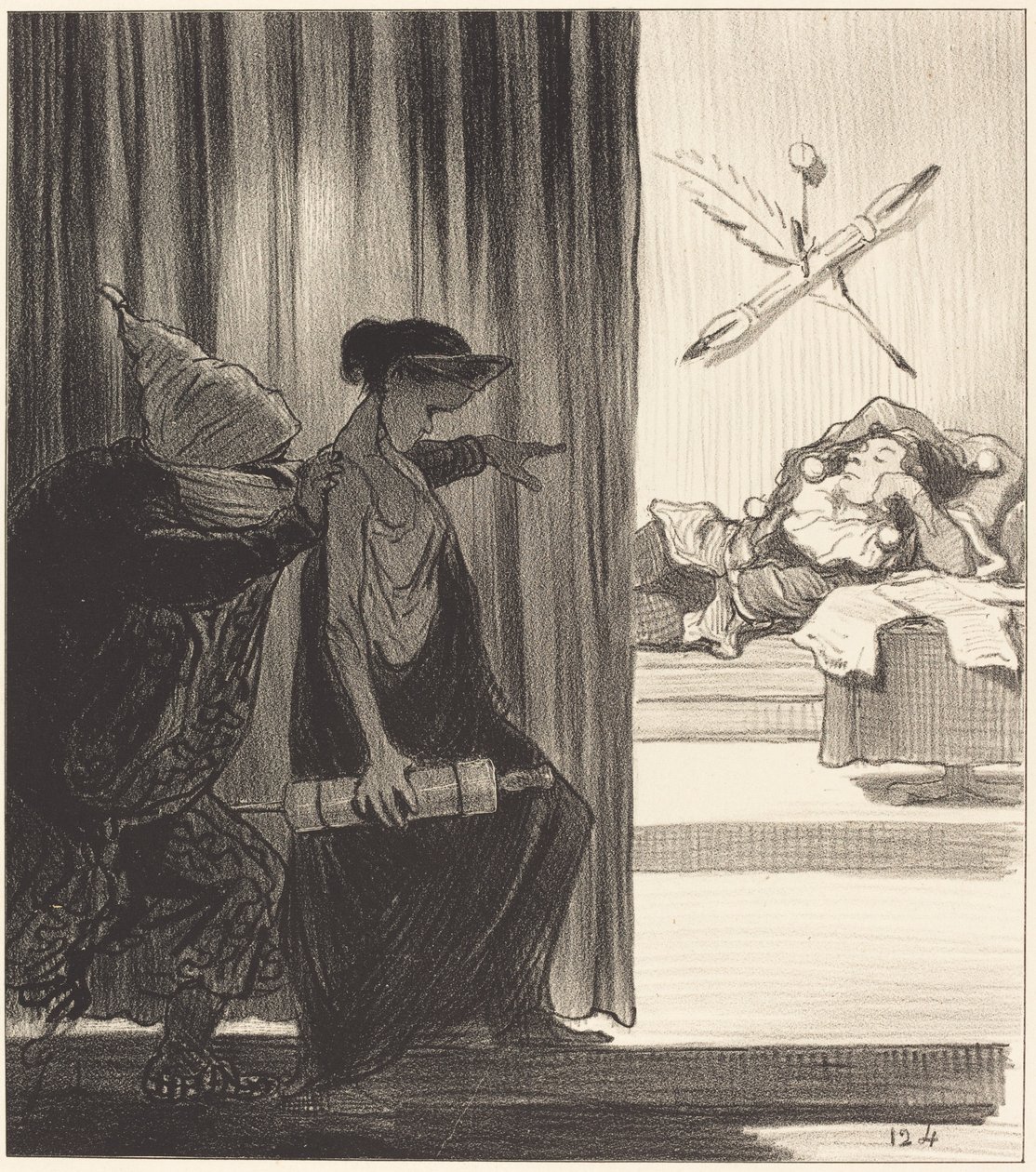 Clytemnestra tlačená mimi Véron... od Honoré Daumier