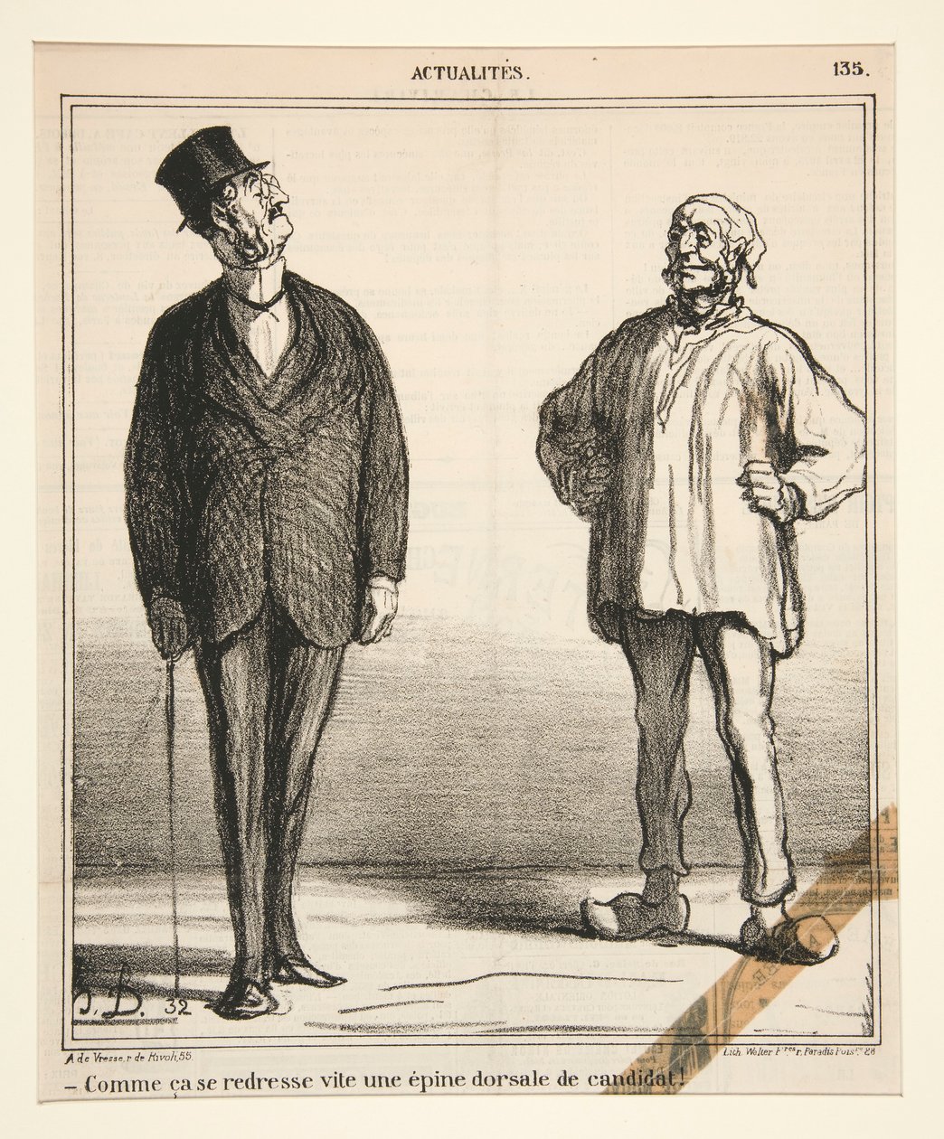 Jak rychle se narovná páteř kandidáta!, od Actualites od Honoré Daumier