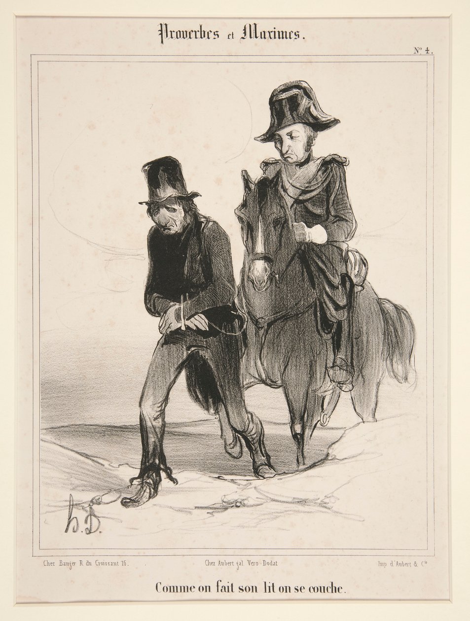 Jak si člověk ustele, tak si lehne, byt 4 z Přísloví a Maximů od Honoré Daumier