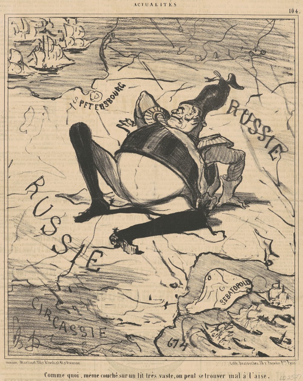 Jako co ... na hodně velké posteli,,, od Honoré Daumier
