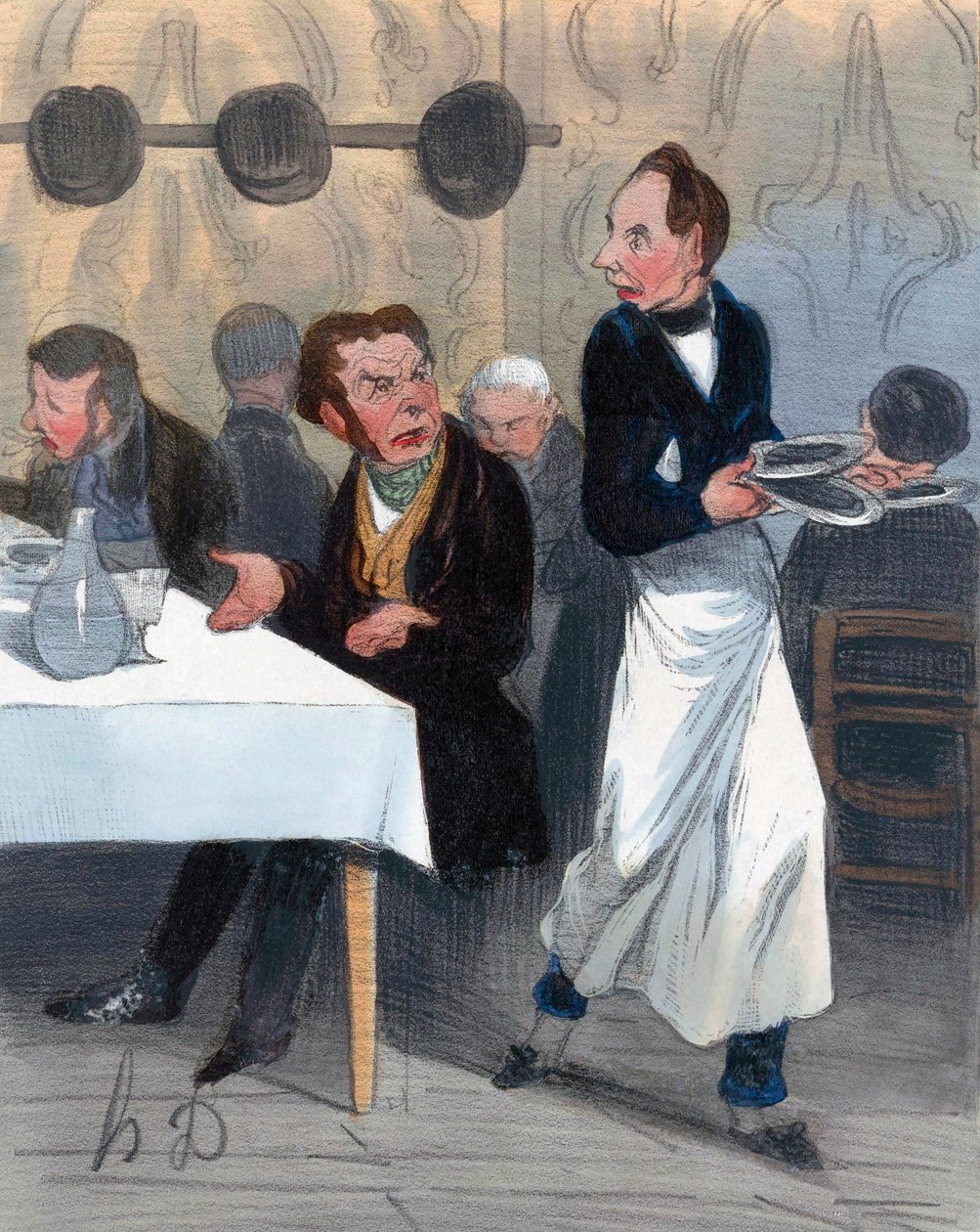 Stěžující si zákazník v restauraci od Honoré Daumier