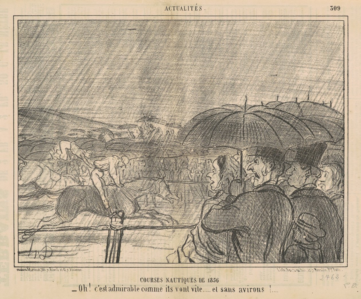 1856 vodní závody od Honoré Daumier