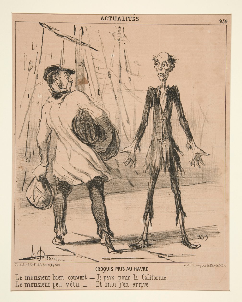 Náčrt pořízený v Le Havre: Dobře zahalený gentleman od Honoré Daumier