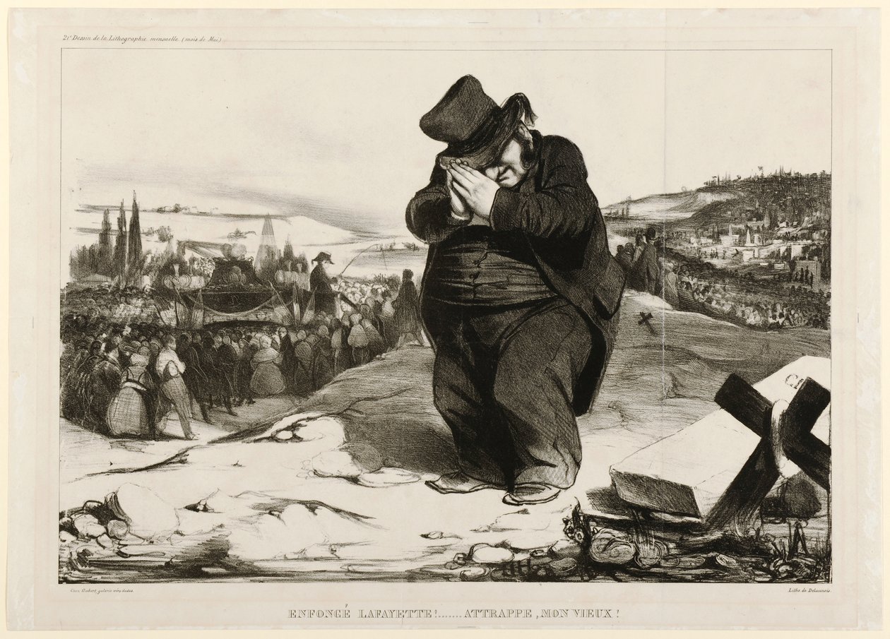 Rozdrcený Lafayette!... V pasti, starý chlape! 1834 (litografie) od Honoré Daumier