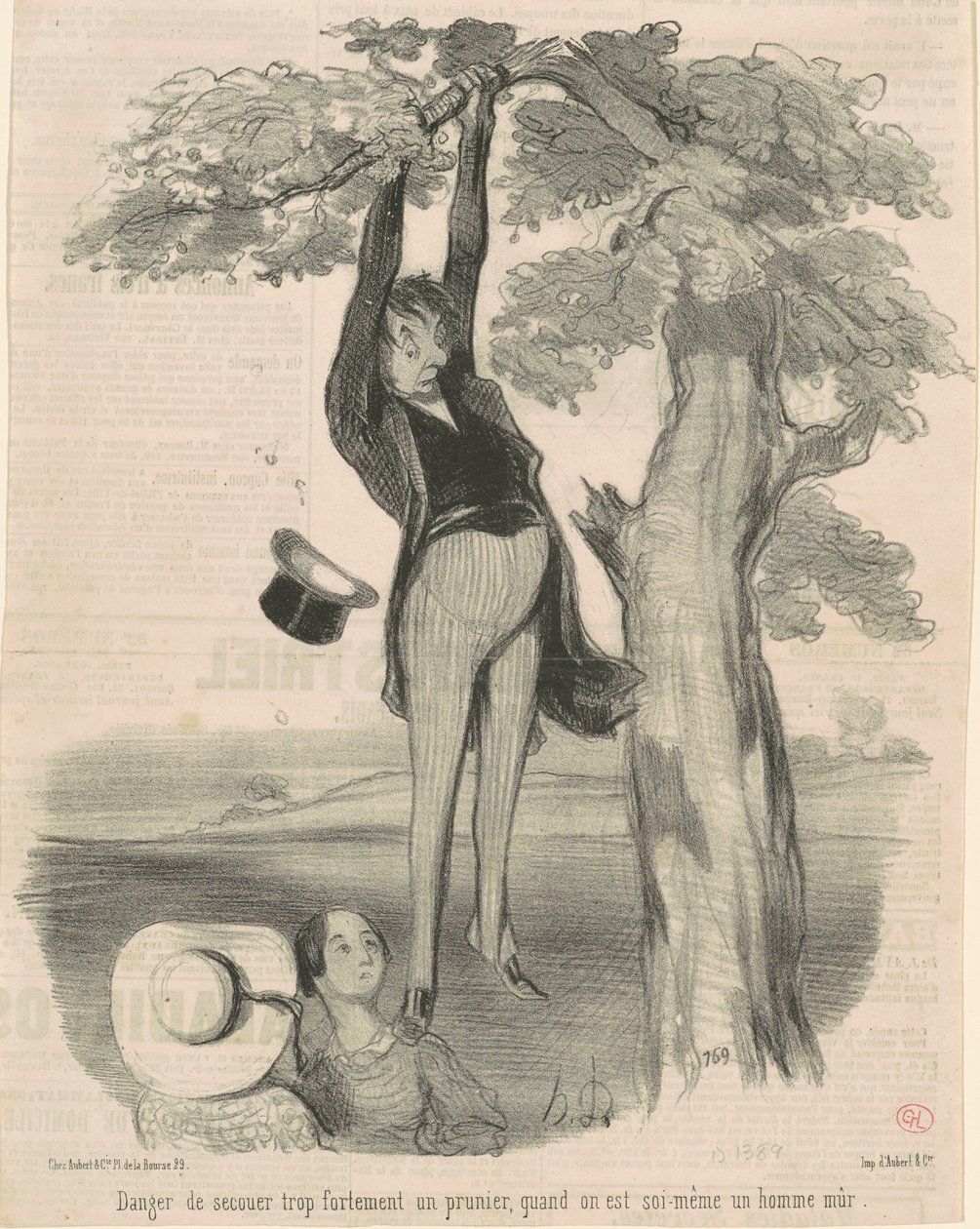 Nebezpečí příliš silného otřesu... Švestka od Honoré Daumier