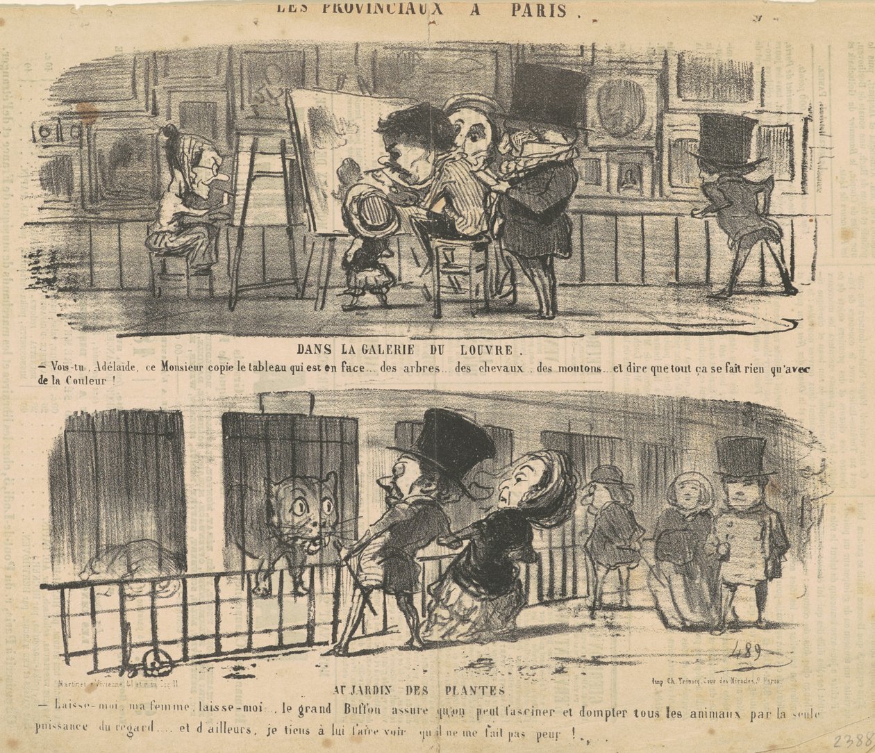 V galerii Louvre od Honoré Daumier