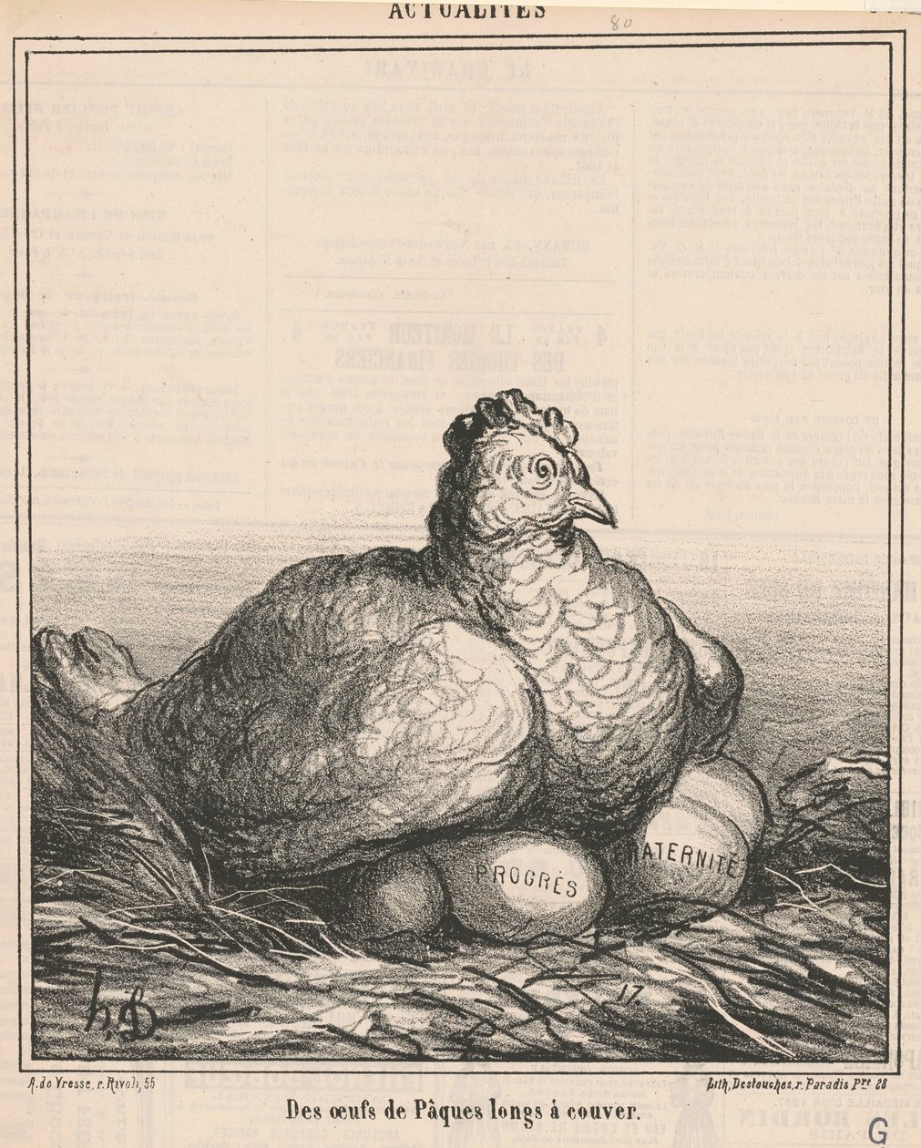 Dlouhé násadové velikonoční vajíčka od Honoré Daumier