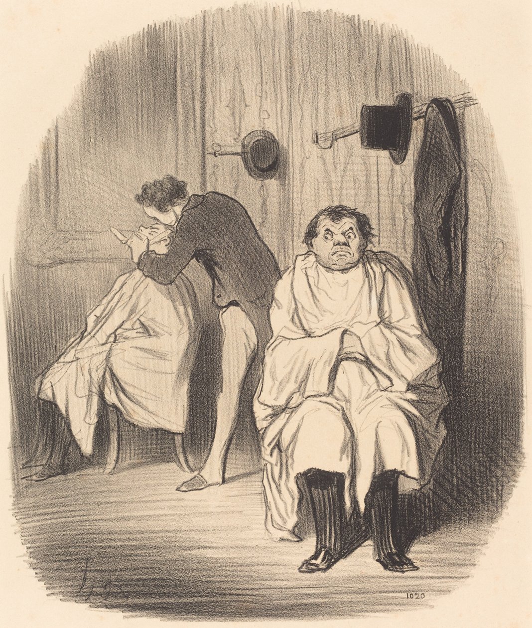 Čert!... zdá se, že břitva není moc dobrá... od Honoré Daumier