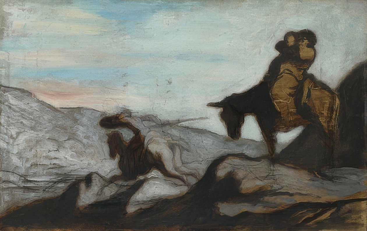 Don Quijote a Sancho Panza. Kolem roku 1855 od Honoré Daumier