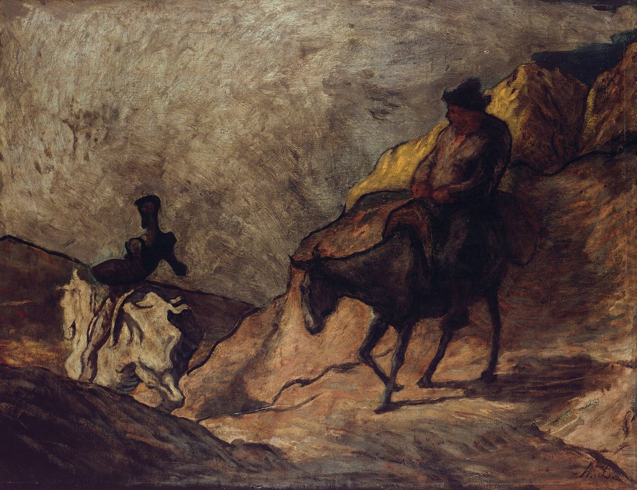 Don Quijote a Sancho Panza, 1866-1867 od Honoré Daumier