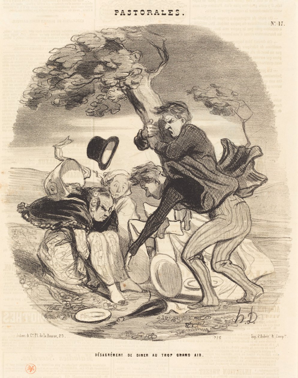 Nepříjemnost při stolování pod širým nebem od Honoré Daumier