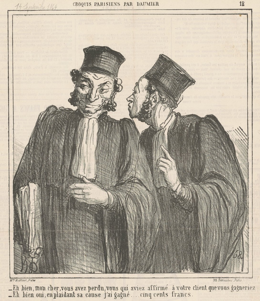 No, má drahá, prohrála jsi... od Honoré Daumier