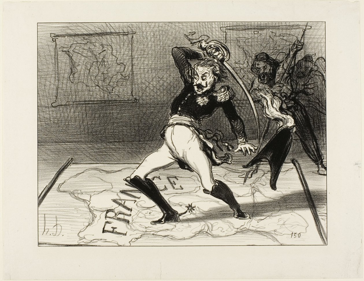 Císař Nicolas pracuje ve svém kabinetu, deska 94 z Actualités, 1850 od Honoré Daumier