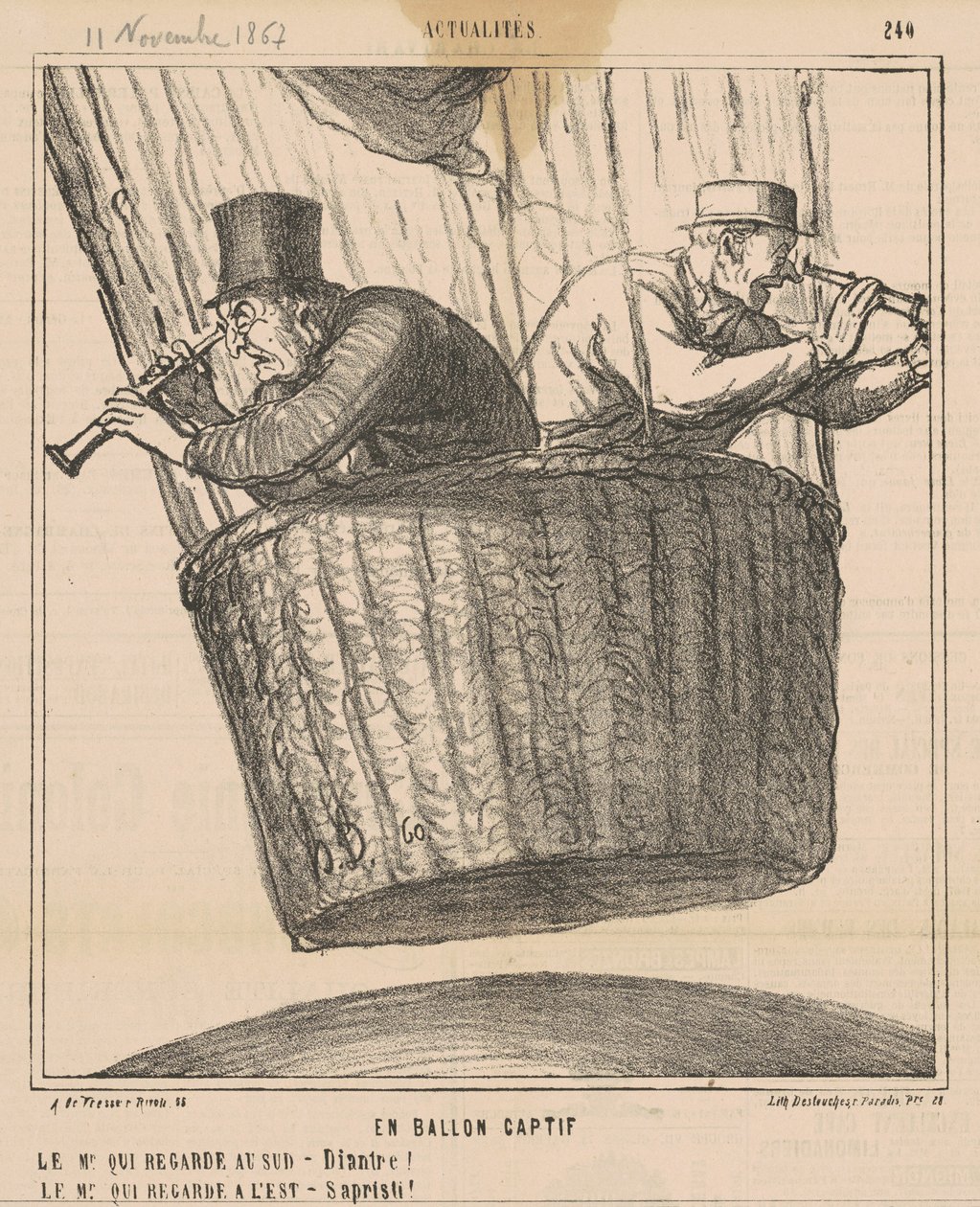 V zajatém balónu od Honoré Daumier