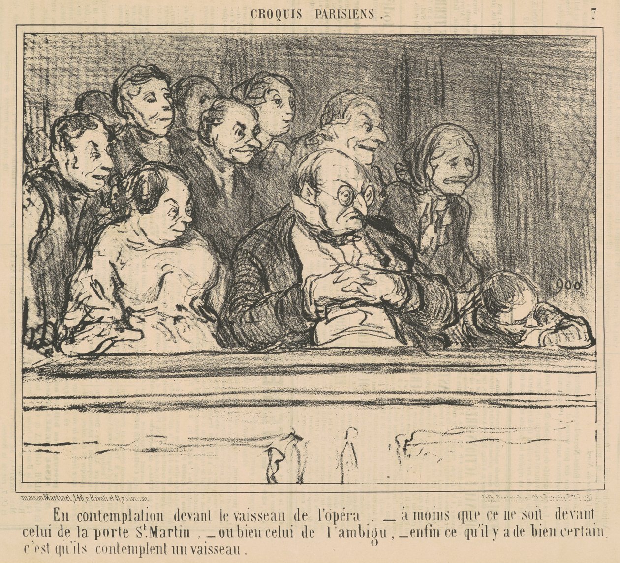 V rozjímání před lodí opery od Honoré Daumier