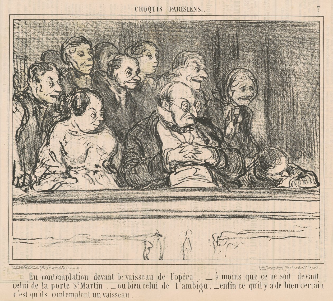 V rozjímání před lodí opery od Honoré Daumier