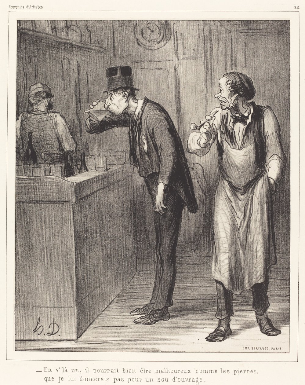 Je tu jeden, mohl by být nešťastný... od Honoré Daumier