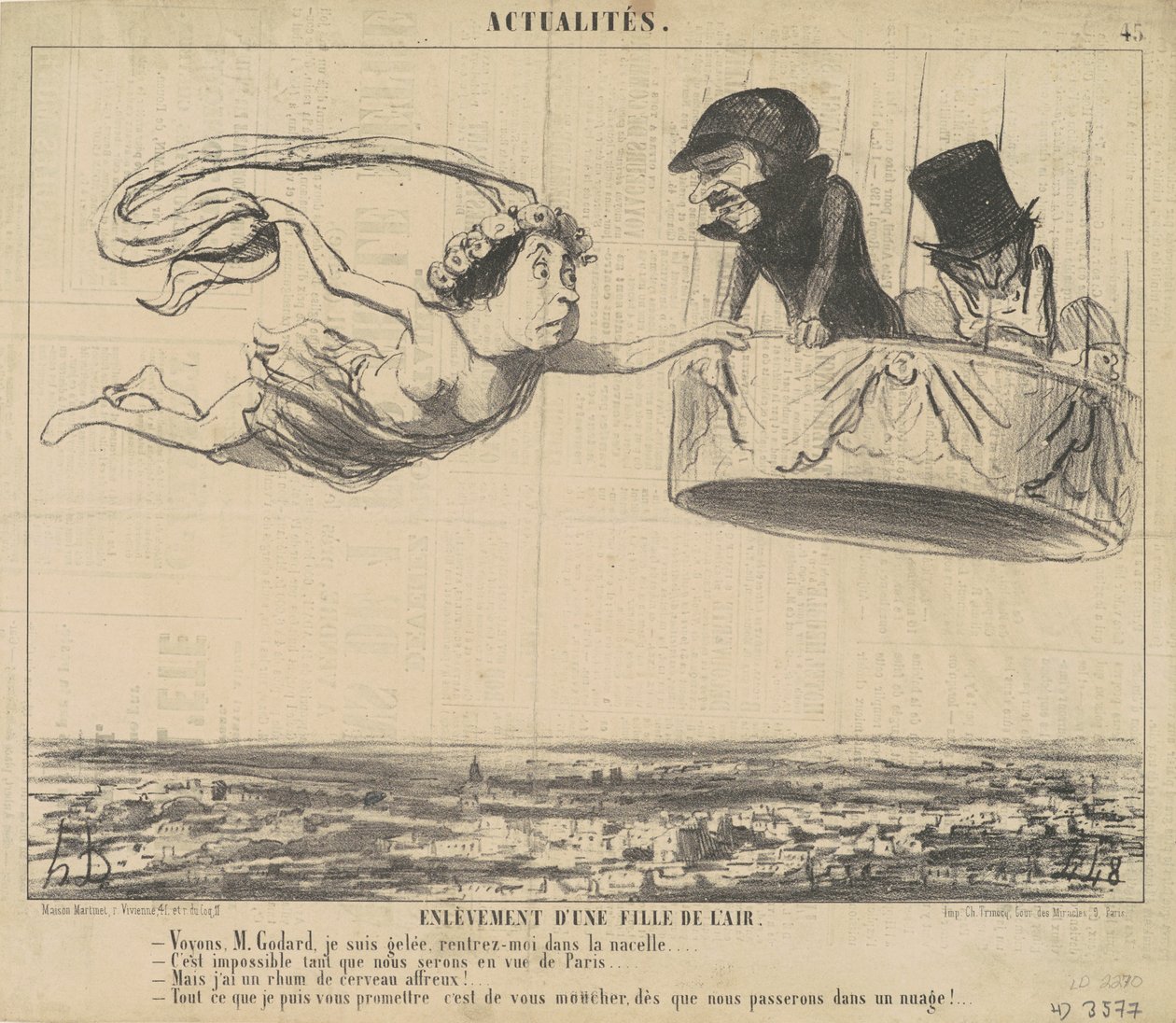 únos dívky ze vzduchu od Honoré Daumier