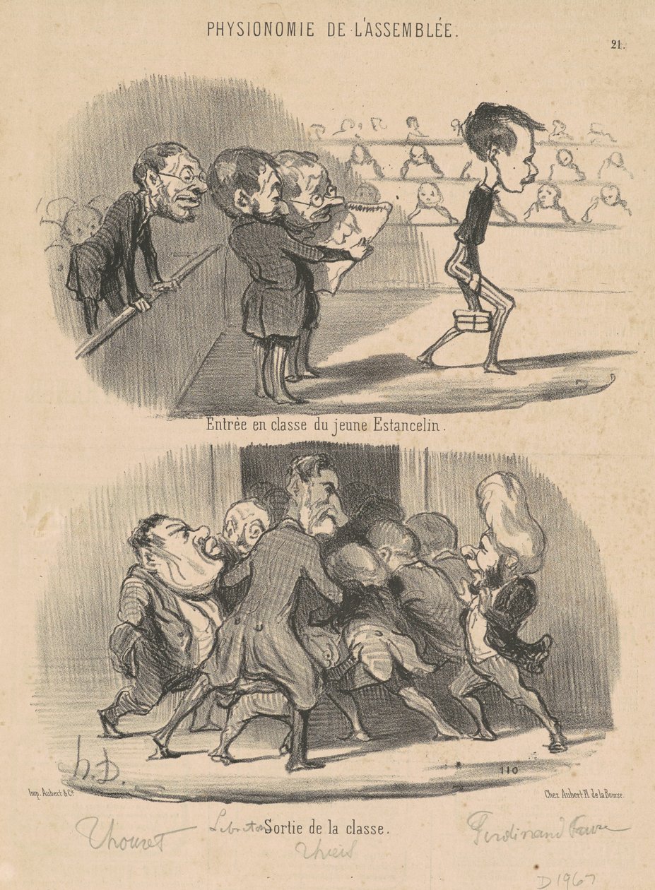 Vstup do třídy mladých Estancelin od Honoré Daumier