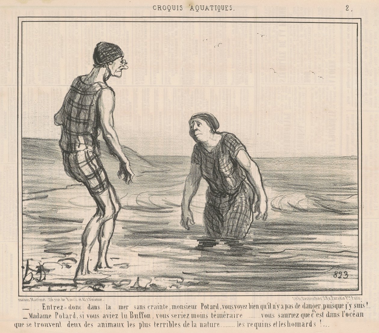 Vstupte do moře beze strachu... od Honoré Daumier