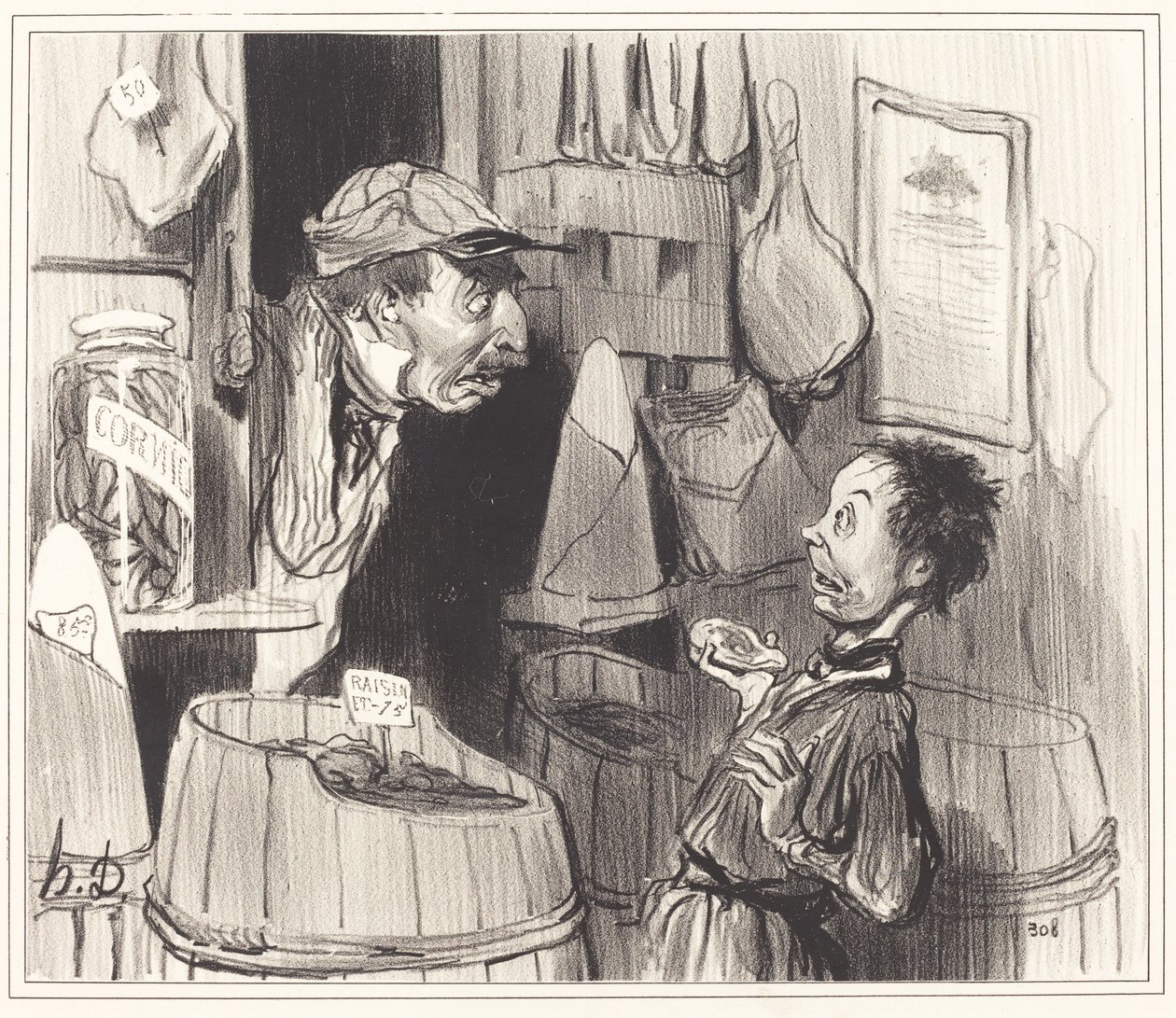 Občanský obchodník s potravinami, čistý a neposkvrněný válečník... od Honoré Daumier