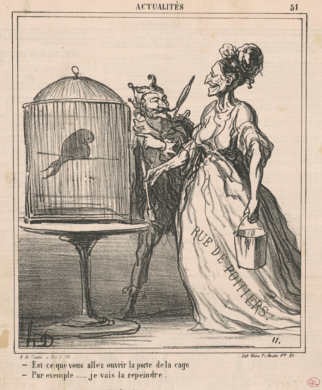 Otevřeš dvířka klece... od Honoré Daumier