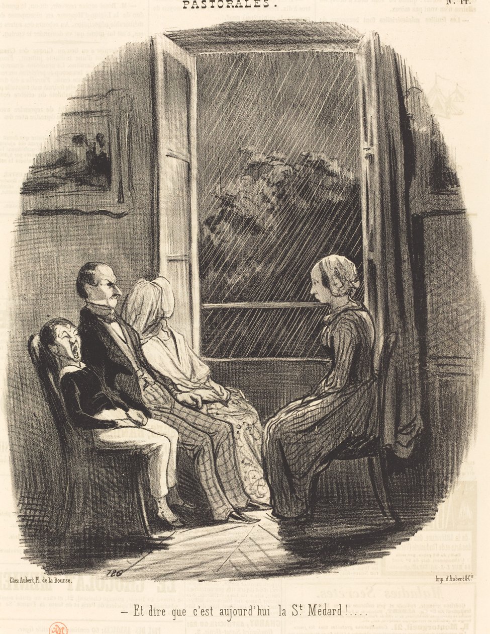 A myslet si, že dnes je Saint-Médard! od Honoré Daumier