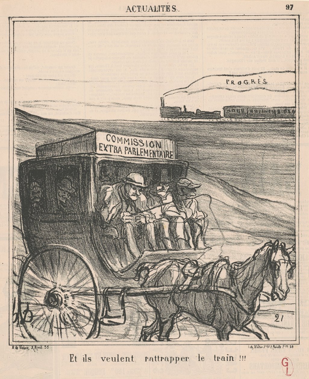 A chtějí stihnout vlak!!! od Honoré Daumier