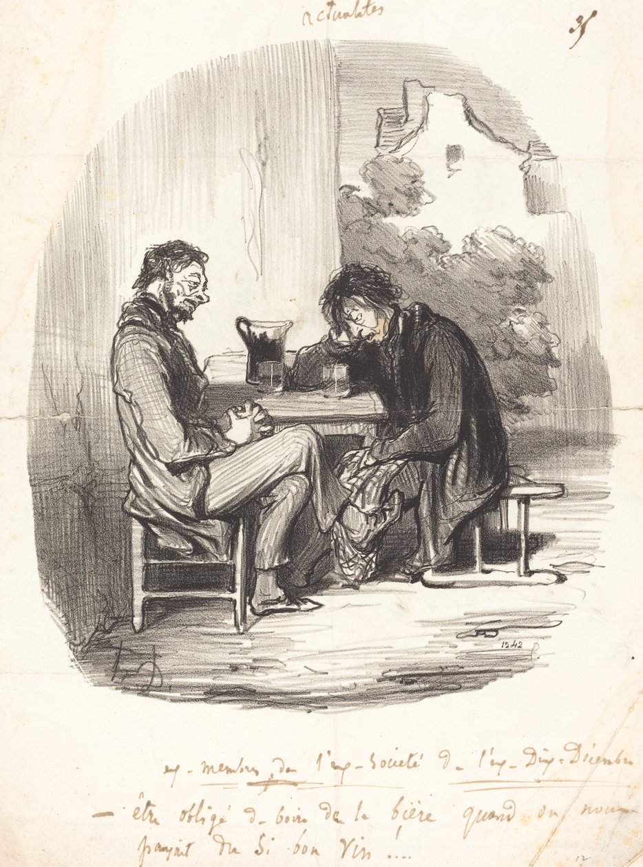 Bývalí členové ex-společnosti ex-Dix-December od Honoré Daumier
