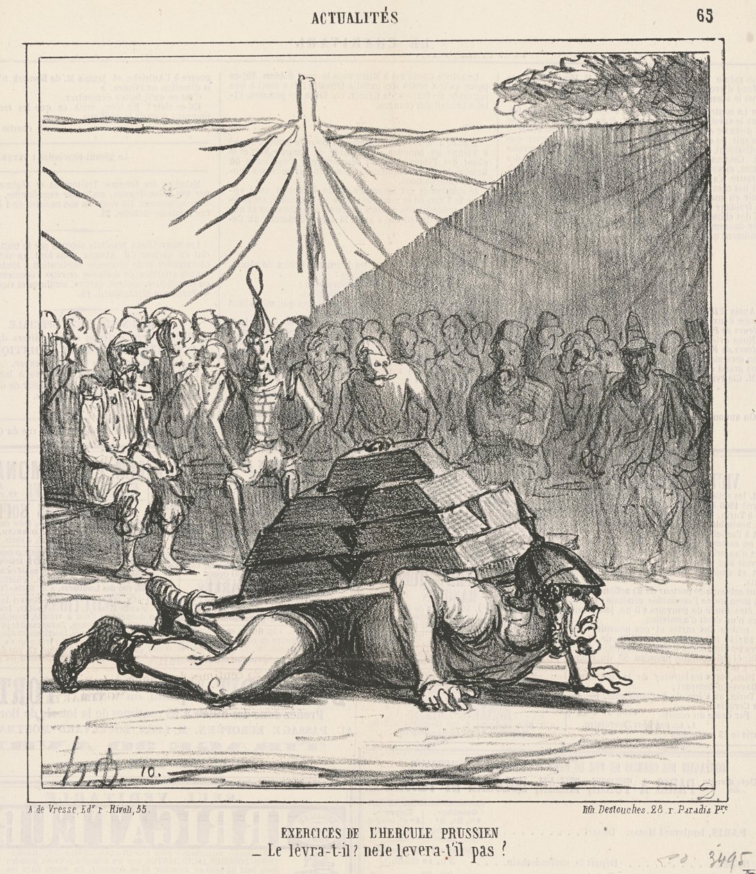 Cvičení pruského Herkula od Honoré Daumier