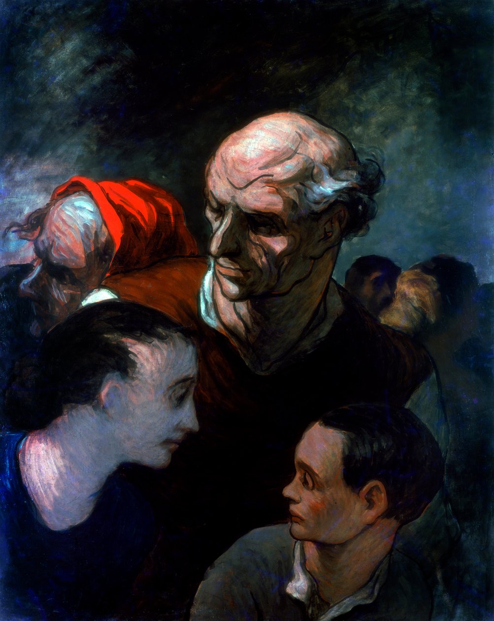 Rodina na barikádě během pařížské komuny, 1870 od Honoré Daumier