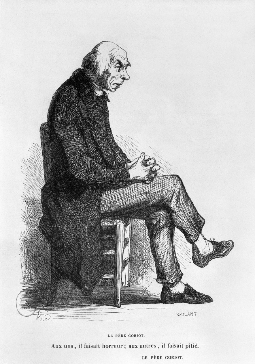 Otec Goriot, ilustrace z „Le Pere Goriot“ od Honore de Balzac (1799-1850), rytina A. Baulanta (fl.1840-50) od Honoré Daumier