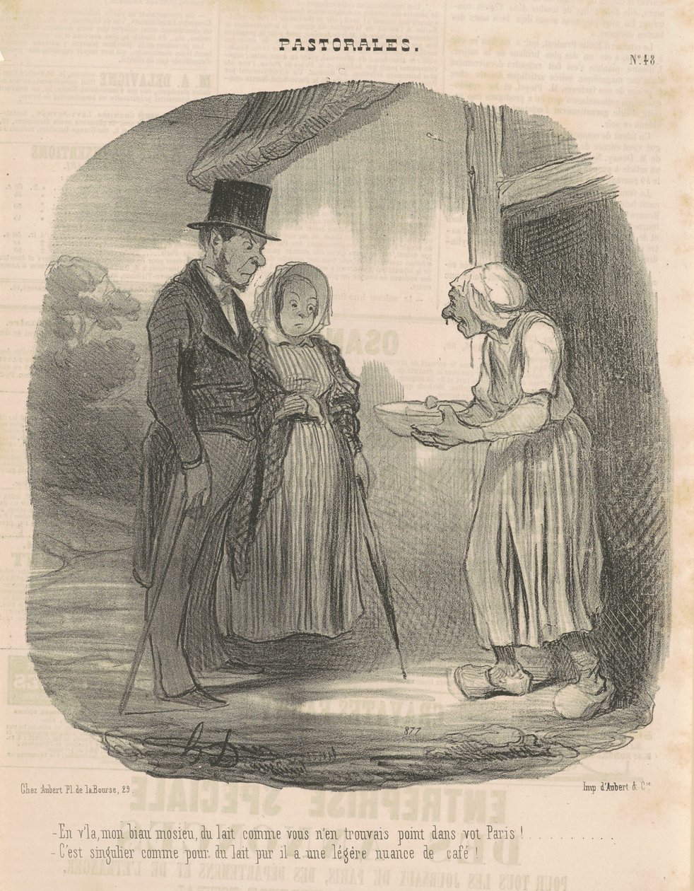 Žena s humanitárními dopisy oddávající se muži... od Honoré Daumier