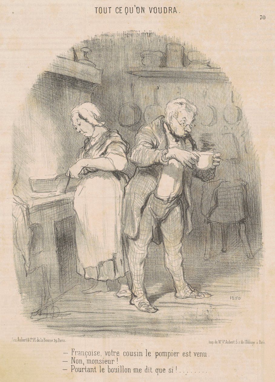 Francoisi, tvůj bratranec hasič přišel... od Honoré Daumier