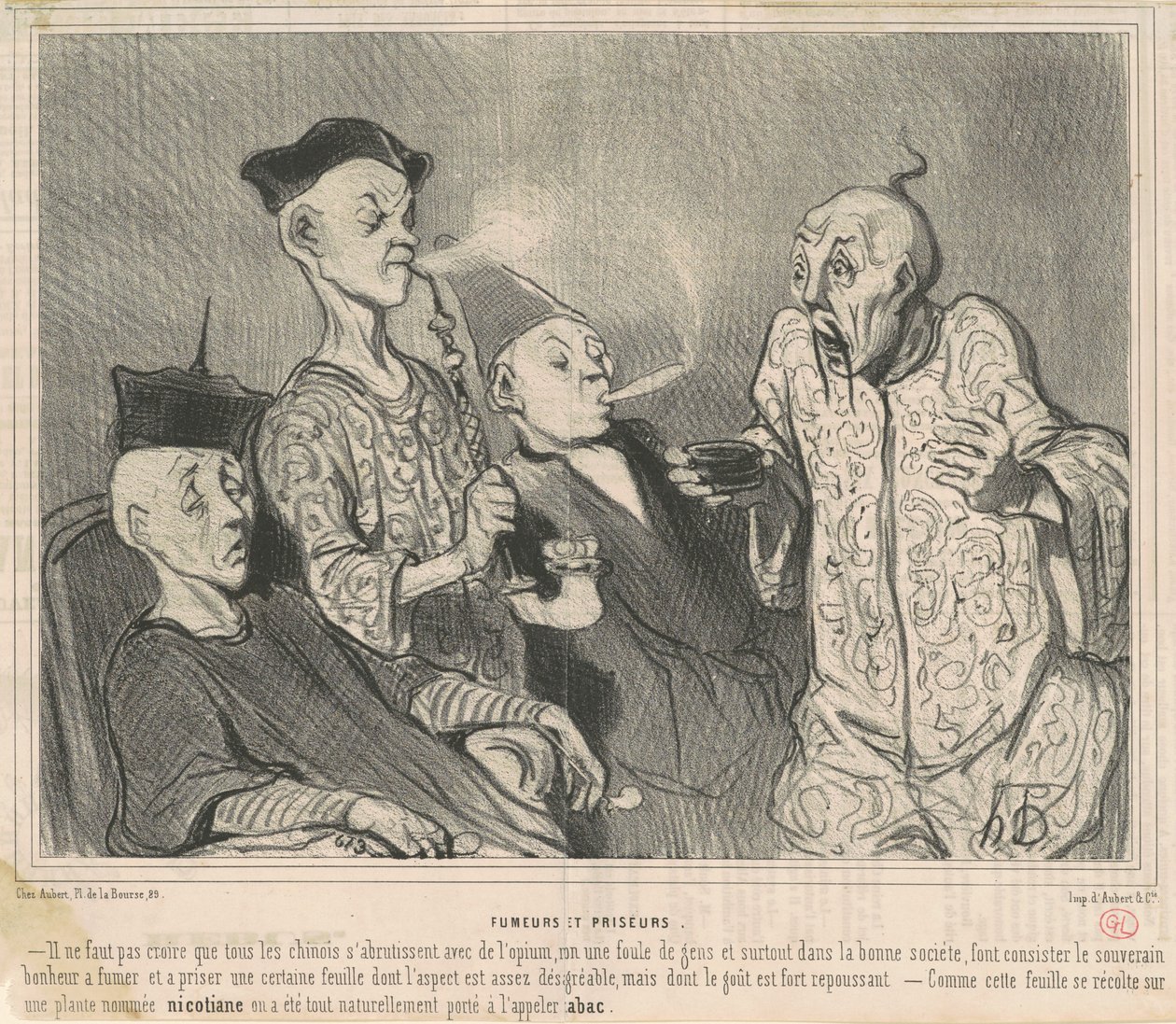Kuřáci a šňupači od Honoré Daumier