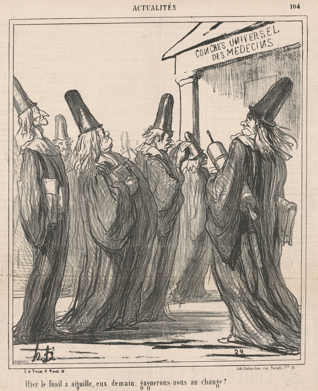 Včera jehlová pistole, oni zítra... od Honoré Daumier