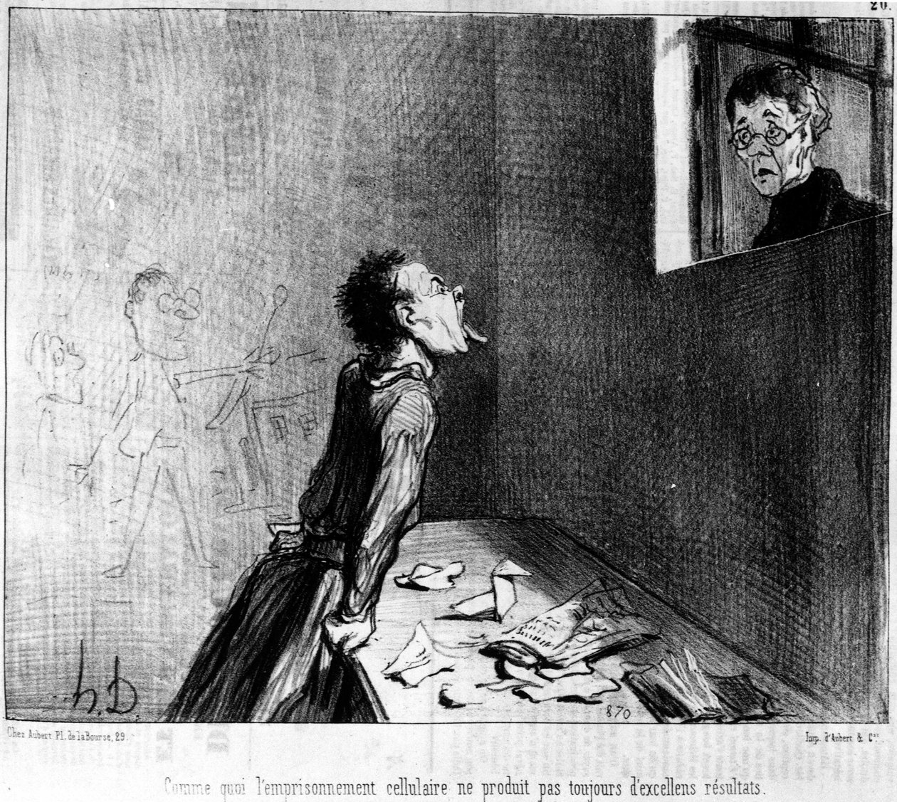 Jak samovazba ne vždy přináší vynikající výsledky, série karikatur o profesorovi a Moutards of Honore Daumier (1808-1879). "Serenáda" od Honoré Daumier